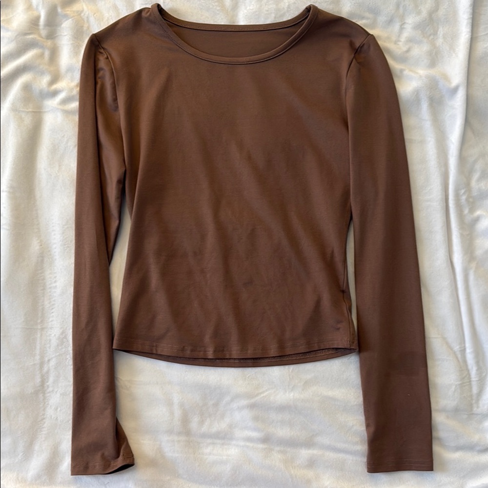 Brown Long Sleeve Women's Top